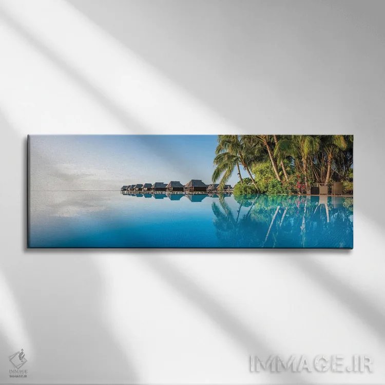 تابلو استخر بیانتها در یک اقامتگاه ساحلی لوکس اثر یان بکه - نمای روبهرو روی دیوار