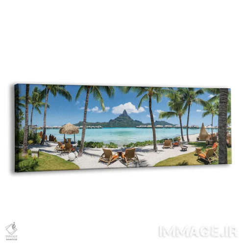 تابلو Bora Bora, French Polynesia,نمای پانورامیک کوه اوتِمانو و تالاب آبی بورا بورا، پلینزی فرانسه اثر یان بکه - نمای پرسپکتیو محصول