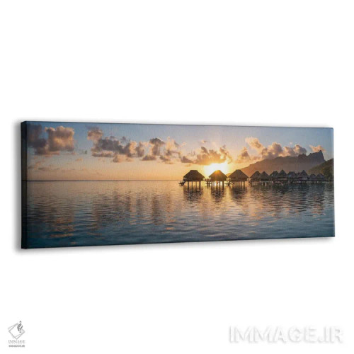 تابلو French Polynesia,تالاب مورئا هنگام طلوع آفتاب، پلینزی فرانسه اثر یان بکه - نمای پرسپکتیو محصول