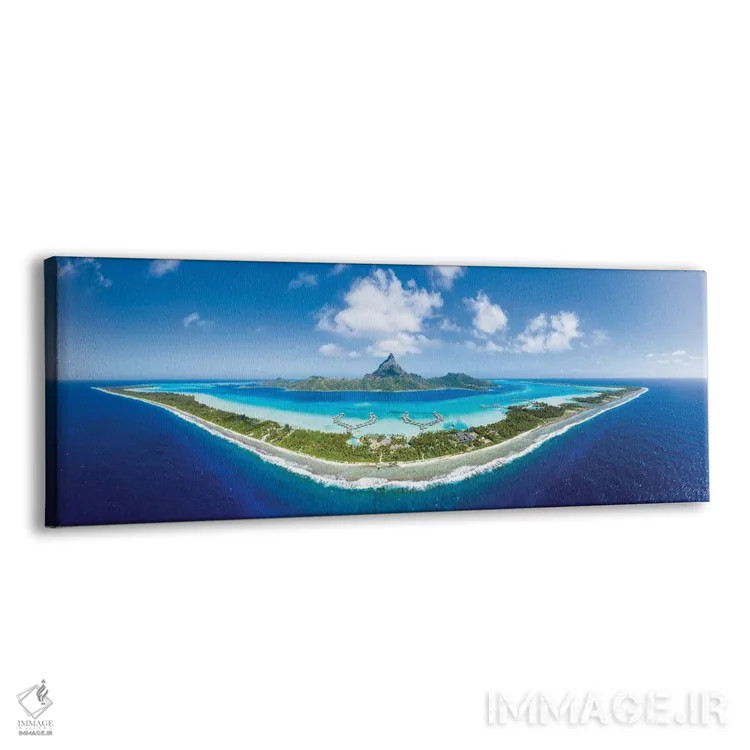 تابلو French Polynesia,منظره هوایی جزیره بورا بورا، پلینزی فرانسه اثر یان بکه - نمای پرسپکتیو محصول