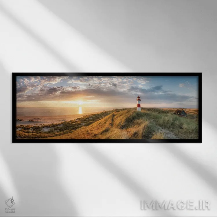 تابلو Sylt, Schleswig-Holstein, Germany,فانوس دریایی لیست اوست هنگام طلوع آفتاب، زیلت، شلسویگ-هولشتاین، آلمان اثر یان بکه - نمای قابدار مشکی