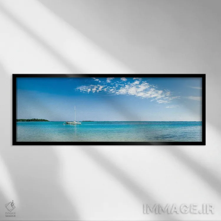 تابلو منظره پانوراما از تالاب جزیره مائورا اثر یان بکه - نمای قابدار مشکی