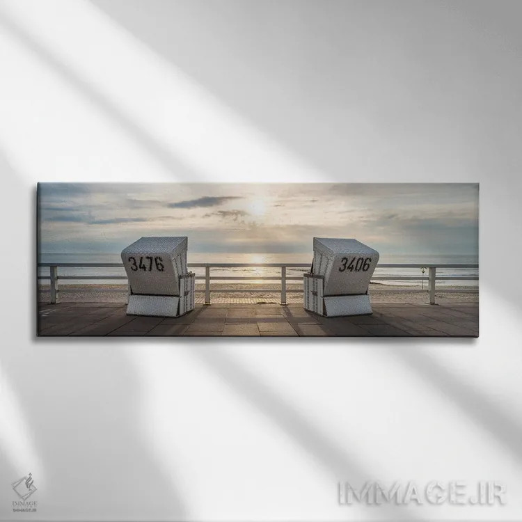 تابلو Sylt, Schleswig-Holstein, Germany,غروب آفتاب در ساحل وستاشتراند نزدیک وسترلند، زلت، اشلسویگ-هولشتاین، آلمان اثر یان بکه - نمای روبهرو روی دیوار