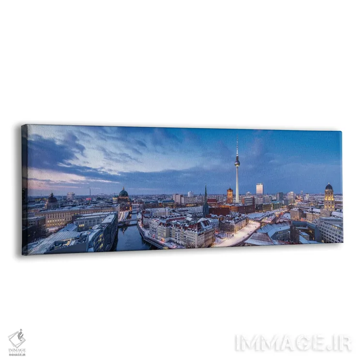 تابلو نمای پانورامای افق برلین در زمستان با برج تلویزیون برلین اثر یان بکه - نمای پرسپکتیو محصول
