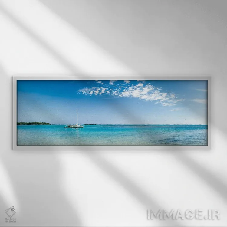 تابلو منظره پانوراما از تالاب جزیره مائورا اثر یان بکه - نمای قابدار سفید