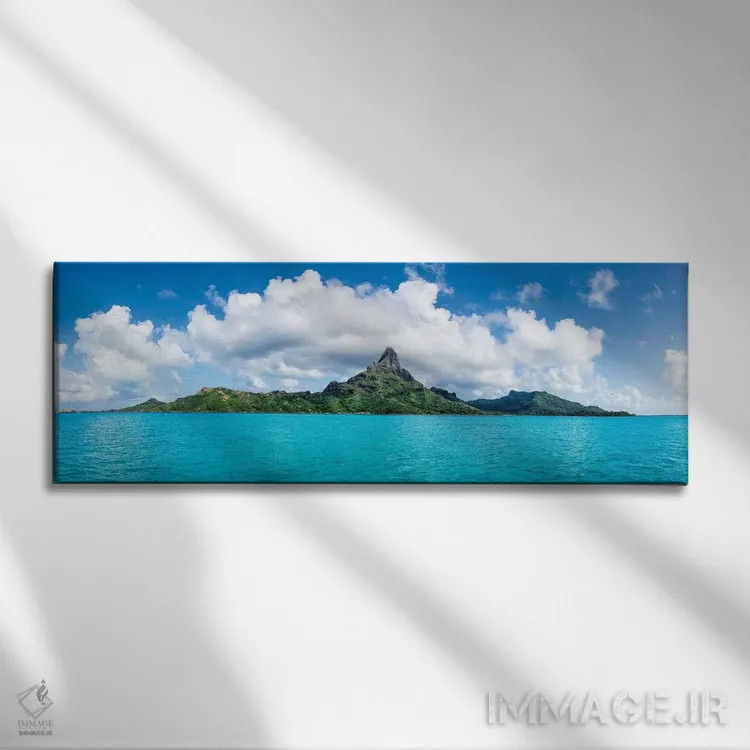 تابلو French Polynesia,کوه اوتِمانو در آتول بورا بورا، پلینزی فرانسه اثر یان بکه - نمای روبهرو روی دیوار