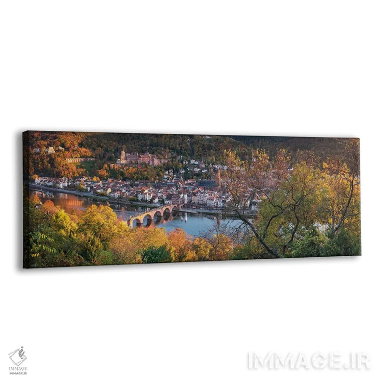 تابلو Baden-Wuerttemberg, Germany,نمای پانورامایی از بافت قدیمی هایدلبرگ در فصل پاییز، بادن-وورتمبگ، آلمان اثر یان بکه - نمای پرسپکتیو محصول