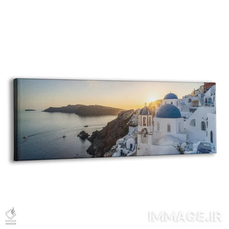 تابلو Greece,پانورامای غروب آفتاب در اویا، سانتورینی، یونان اثر یان بکه - نمای پرسپکتیو محصول