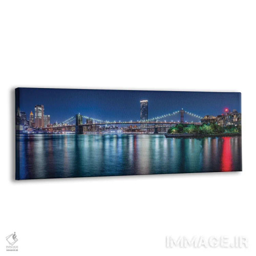 تابلو پانورامای پل بروکلین در شب اثر یان بکه - نمای پرسپکتیو محصول