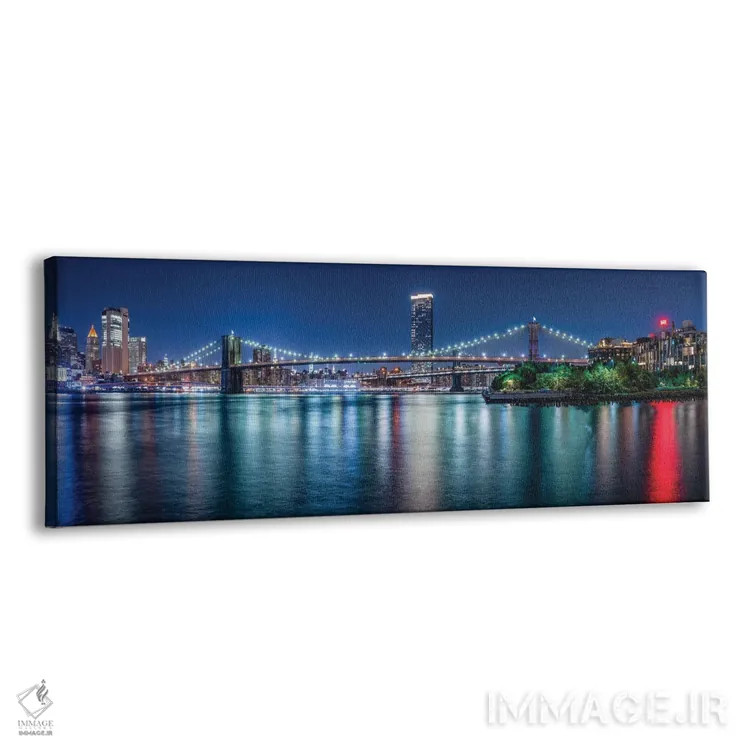 تابلو پانورامای پل بروکلین در شب اثر یان بکه - نمای پرسپکتیو محصول