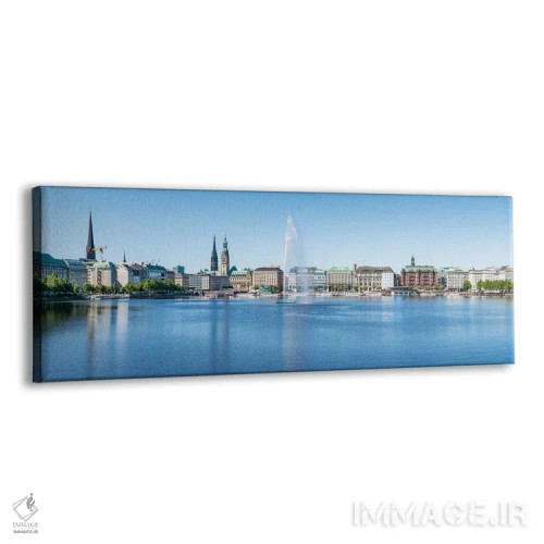 تابلو دریاچه اینر آلستر (بیننالستر) در تابستان اثر یان بکه - نمای پرسپکتیو محصول