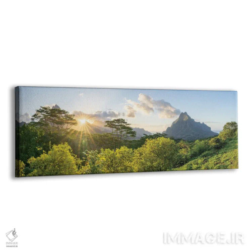 تابلو Moorea Island, French Polynesia,منظره غروب کوه روتویی از نقطه دید بلودر، مورئا، پلینزی فرانسه اثر یان بکه - نمای پرسپکتیو محصول