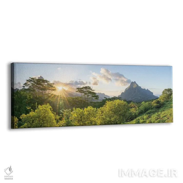 تابلو Moorea Island, French Polynesia,منظره غروب کوه روتویی از نقطه دید بلودر، مورئا، پلینزی فرانسه اثر یان بکه - نمای پرسپکتیو محصول
