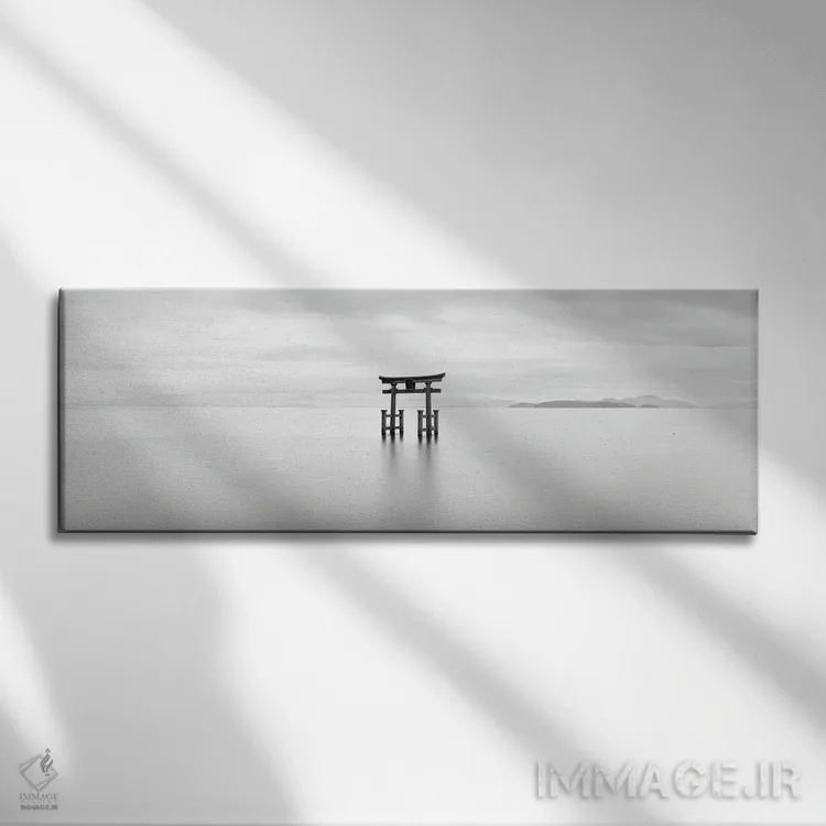 تابلو Shiga Prefecture, Japan,دروازه توری ژاپنی دریاچه بیوا، استان شیگا، ژاپن اثر یان بکه - نمای روبهرو روی دیوار
