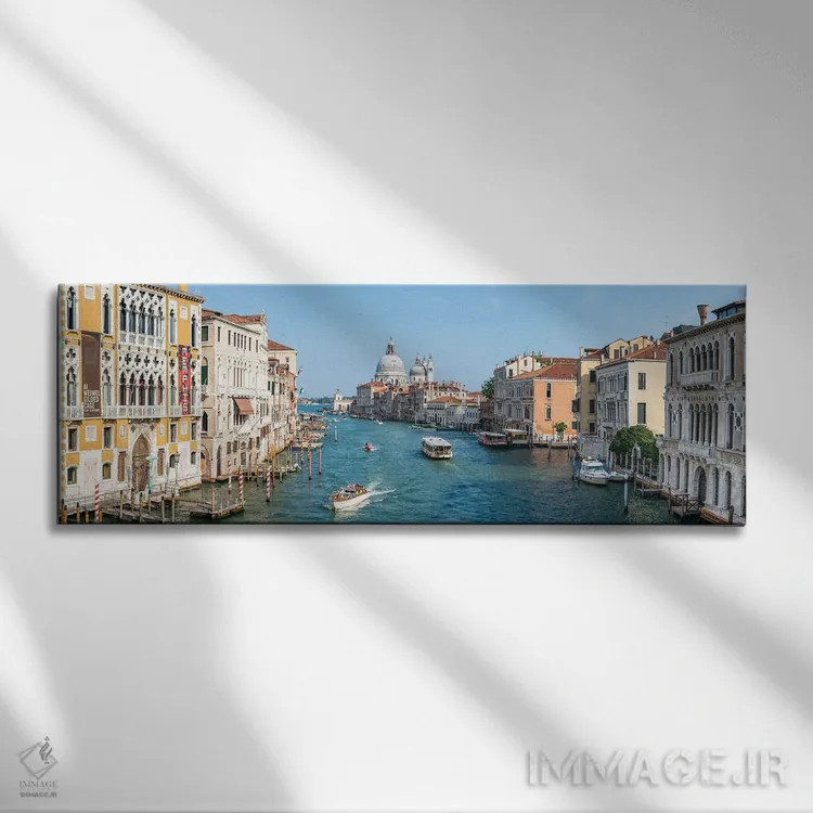 تابلو Venice, Italy,پانورامای گراند کانال در تابستان، ونیز، ایتالیا اثر یان بکه - نمای روبهرو روی دیوار