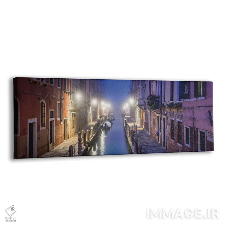 تابلو Italy,صبح زمستانی مهآلود در کانال کوچک ونیز، ایتالیا اثر یان بکه - نمای پرسپکتیو محصول