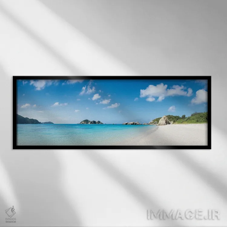تابلو Tokashiki Island, Okinawa, Japan,پانورامای ساحل آهارن، جزیره توکاشیکی، اوکیناوا، ژاپن اثر یان بکه - نمای قابدار مشکی