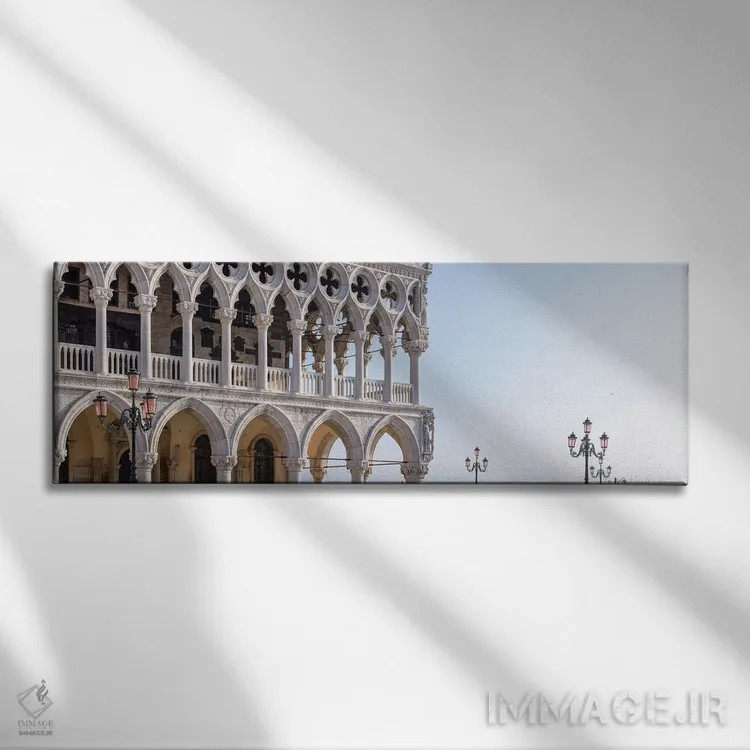 تابلو Italy,نمای پانوراما از پالازو دوکاله (کاخ دوجه) در ونیز، ایتالیا اثر یان بکه - نمای روبهرو روی دیوار