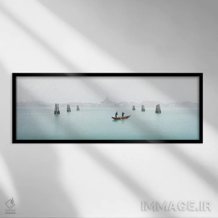 تابلو Giudecca Island, Venice, Italy,نمای کلیسای له زیتله در زمستان، جزیرهٔ جودکا، ونیز، ایتالیا اثر یان بکه - نمای قابدار مشکی