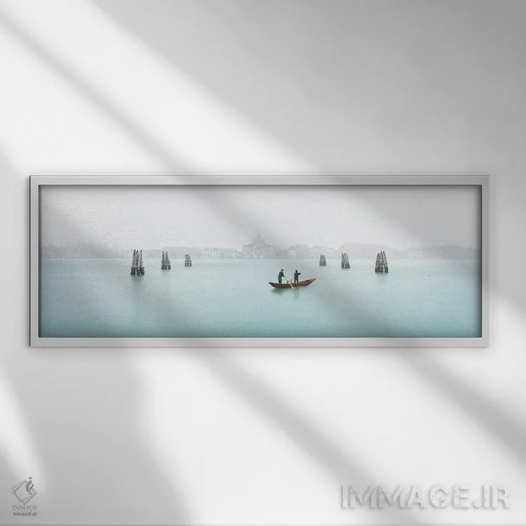 تابلو Giudecca Island, Venice, Italy,نمای کلیسای له زیتله در زمستان، جزیرهٔ جودکا، ونیز، ایتالیا اثر یان بکه - نمای قابدار سفید