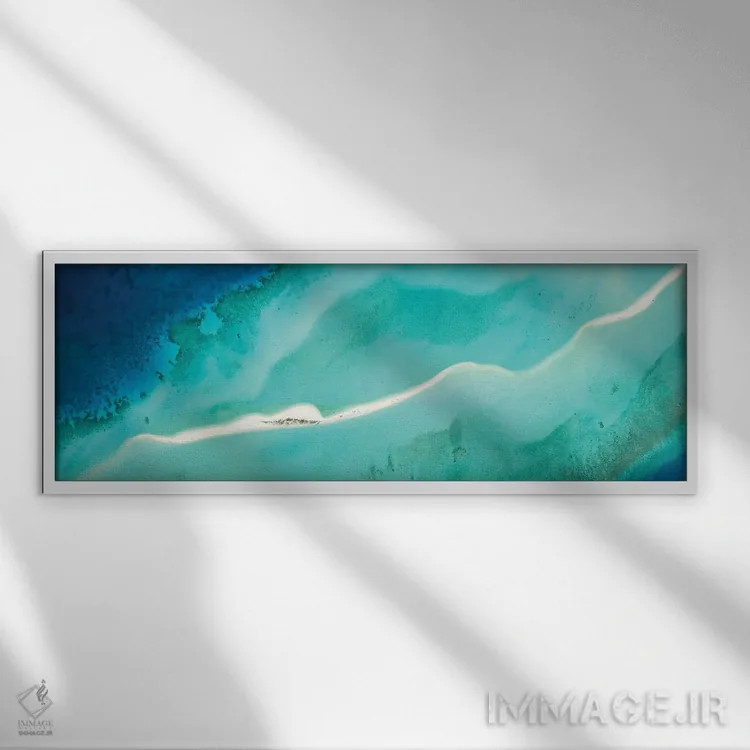 تابلو Maldives,پانورامای تالاب آبی، مالدیو اثر یان بکه - نمای قابدار سفید