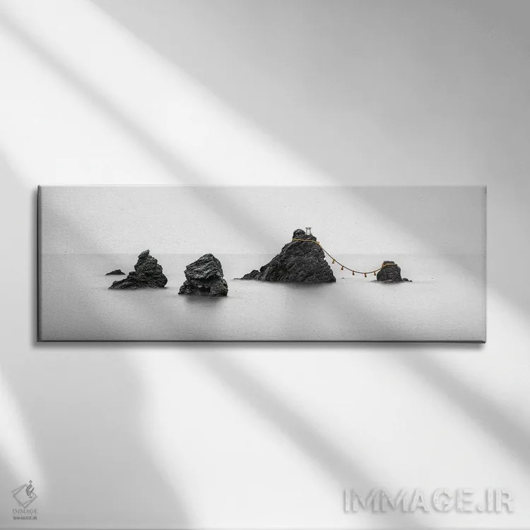 تابلو Mie Prefecture, Japan,صخرههای میئوتو ایوا، استان میه، ژاپن اثر یان بکه - نمای روبهرو روی دیوار