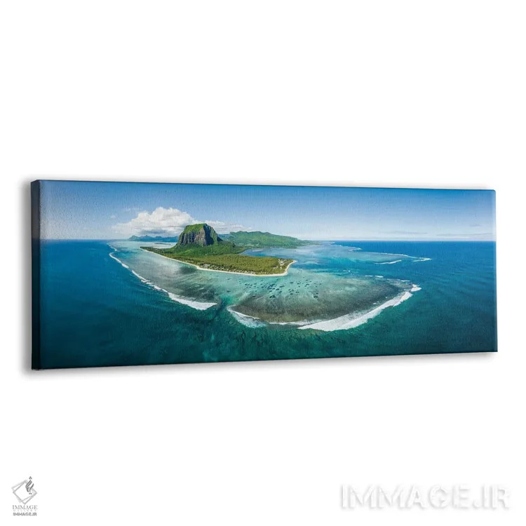 تابلو پانورامای هوایی از جزیره موریس در اقیانوس هند اثر یان بکه - نمای پرسپکتیو محصول