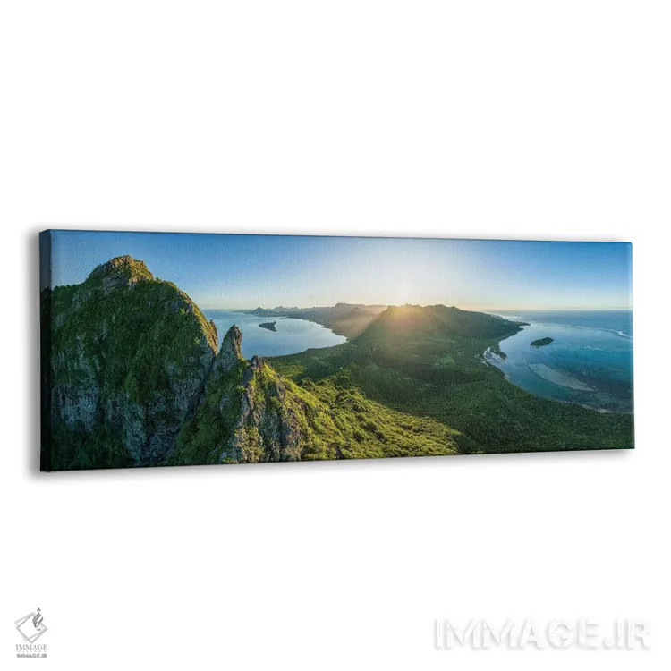 تابلو طلوع خورشید از بالای کوه لمورن برابانت در جزیره موریس اثر یان بکه - نمای پرسپکتیو محصول