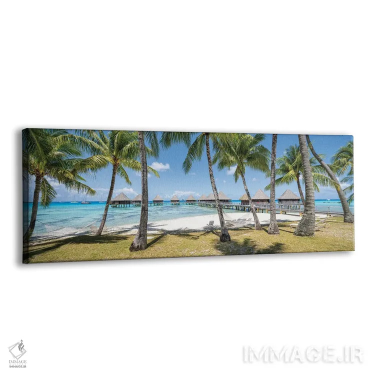 تابلو پانورامای ساحلی در پلینزی فرانسه اثر یان بکه - نمای پرسپکتیو محصول