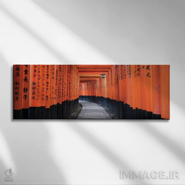 تابلو Japan,معبد فوشیمی ایناری تایشا در کیوتو، ژاپن اثر یان بکه - نمای روبهرو روی دیوار