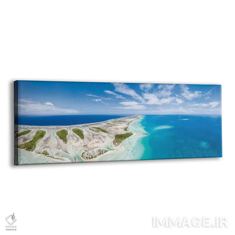 تابلو پانورامای هوایی از آتول تیکهائو در پلینزی فرانسه اثر یان بکه - نمای پرسپکتیو محصول