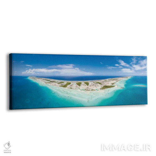 تابلو French Polynesia,پانورامای هوایی از آتول تیکهائو، پلینزی فرانسه اثر یان بکه - نمای پرسپکتیو محصول