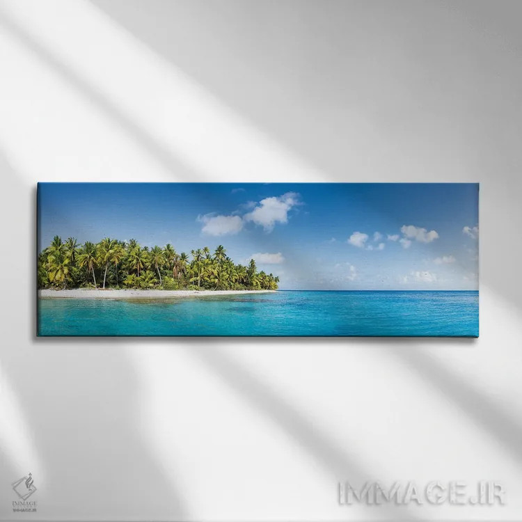 تابلو South Seas, French Polynesia,پانورامای جزیره استوایی، جنوب دریاها، پلینزی فرانسه اثر یان بکه - نمای روبهرو روی دیوار
