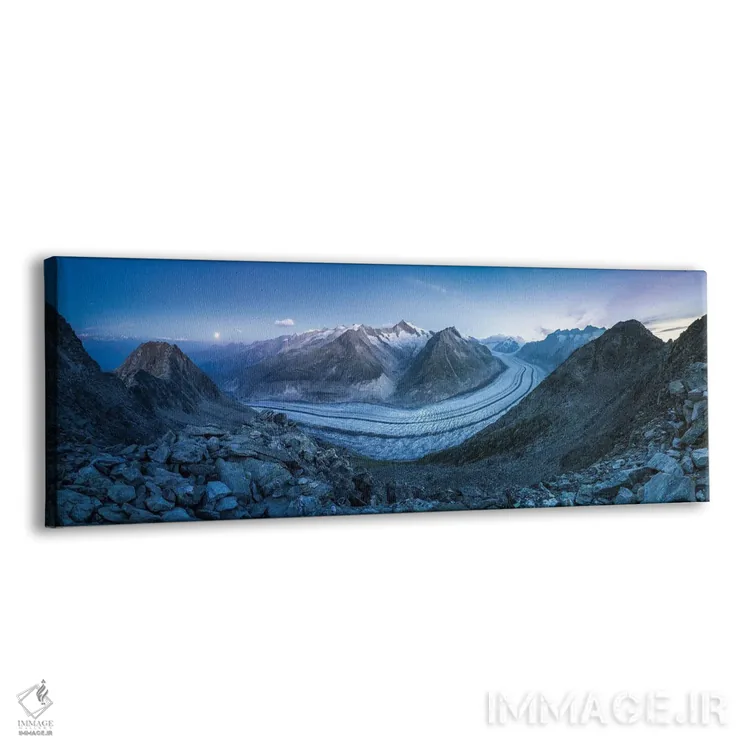 تابلو Swiss Alps, Valais, Switzerland,یخچال آلتش در شب، کوههای آلپ سوئیس، وله، سوئیس اثر یان بکه - نمای پرسپکتیو محصول