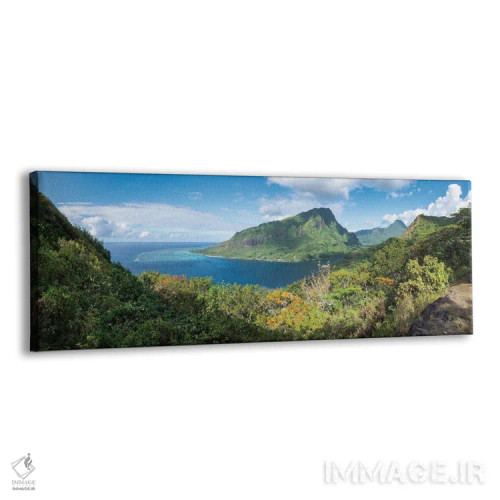 تابلو French Polynesia,نمای پانورامای خلیج اوپونوه در جزیره مورئا، پلینزی فرانسه اثر یان بکه - نمای پرسپکتیو محصول