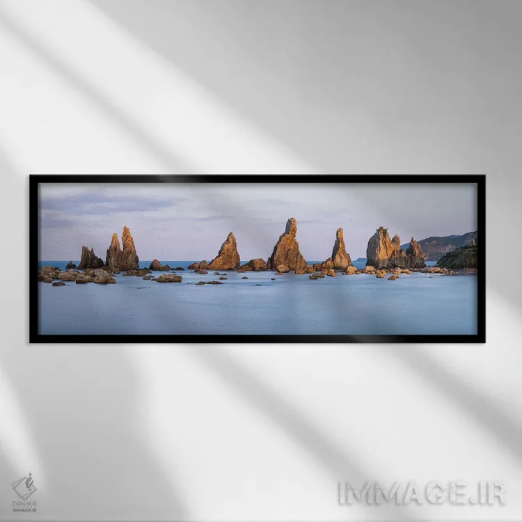 تابلو Wakayama Prefecture, Japan,صخرههای هاشیگوئی-ایوا در کوشیموتو، استان واکایاما، ژاپن اثر یان بکه - نمای قابدار مشکی