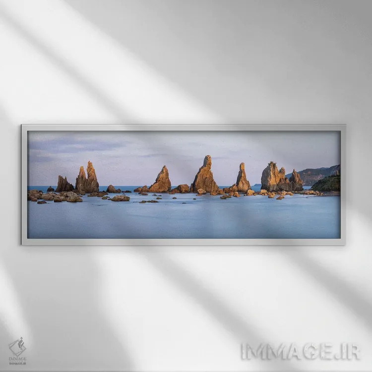 تابلو Wakayama Prefecture, Japan,صخرههای هاشیگوئی-ایوا در کوشیموتو، استان واکایاما، ژاپن اثر یان بکه - نمای قابدار سفید