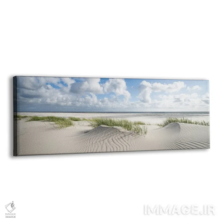 تابلو پانورامای ساحل شنی در روز آفتابی اثر یان بکه - نمای پرسپکتیو محصول