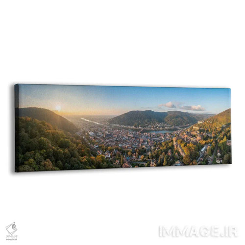تابلو Baden-Württemberg, Germany,پانورامای هوایی هایدلبرگ در فصل پاییز، بادن-وورتمبرگ، آلمان اثر یان بکه - نمای پرسپکتیو محصول