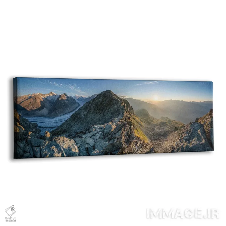 تابلو Swiss Alps, Switzerland,طلوع آفتاب بر یخچال آلتش (آلتش‌گلتشر) با نمای قله کوه اگیش‌هورن در دوردست، کوه‌های آلپ سوئیس اثر یان بکه - نمای پرسپکتیو محصول
