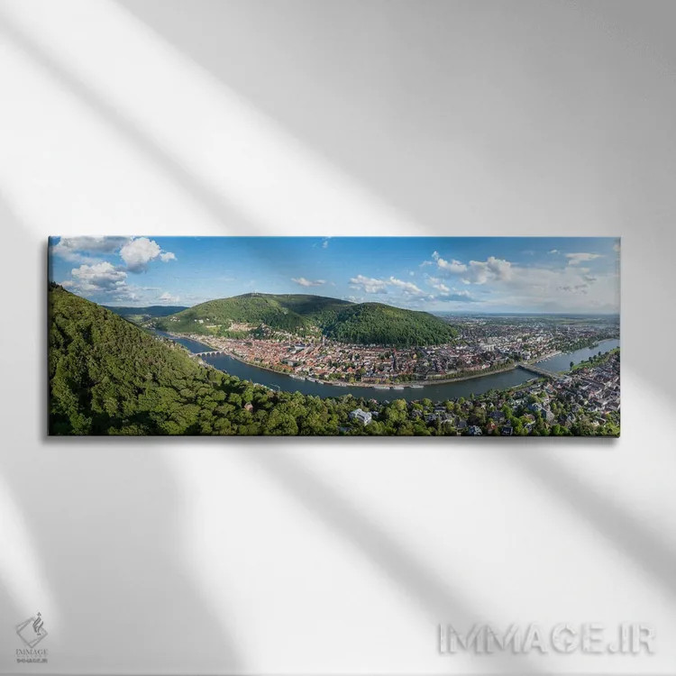 تابلو Baden-Württemberg, Germany,پانورامای هوایی هایدلبرگ در تابستان، بادن-وورتمبرگ، آلمان اثر یان بکه - نمای روبهرو روی دیوار