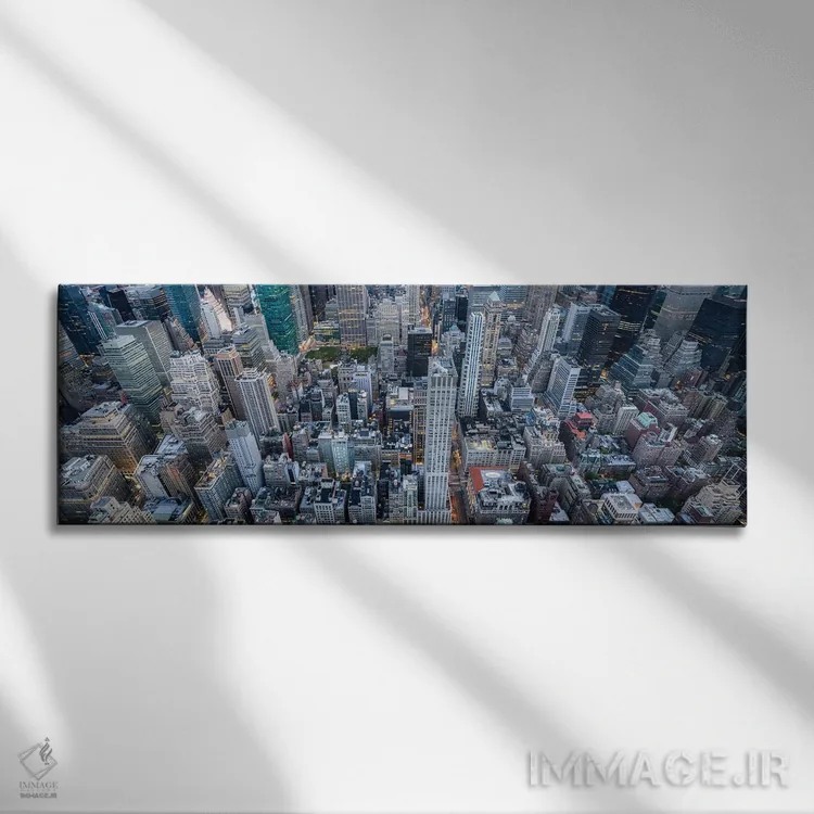 تابلو Midtown Manhattan, New York City,پانورامای آسمانخراشها، میدن تاون منهتن، نیویورک اثر یان بکه - نمای روبهرو روی دیوار