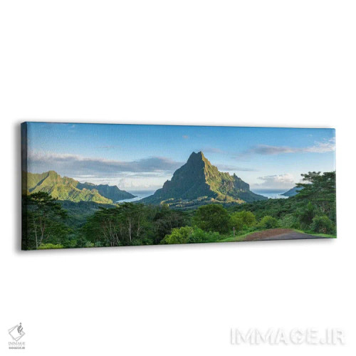 تابلو Moorea Island, French Polynesia,نمای پانورامای طلوع آفتاب از مون روتویی که از بلودر لوکاوت، جزیره مورئا، پلینزی فرانسه دیده میشود اثر یان بکه - نمای پرسپکتیو محصول