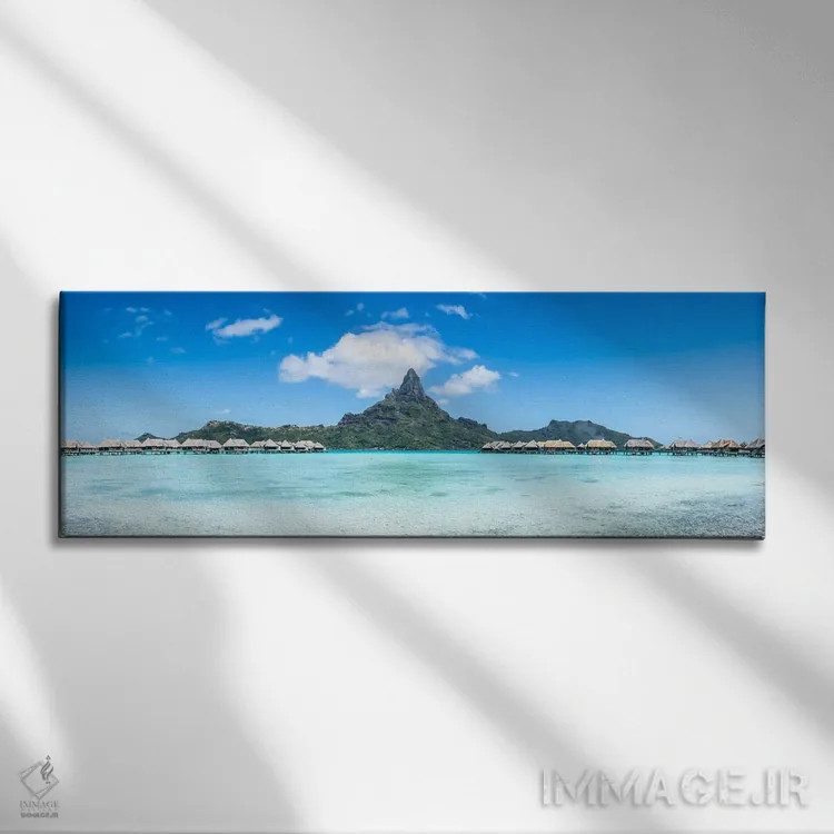 تابلو Bora Bora, French Polynesia,پانوراما از کوه اوتمنو (مون اوتمنو)، بورا بورا، پلینزی فرانسه اثر یان بکه - نمای روبهرو روی دیوار