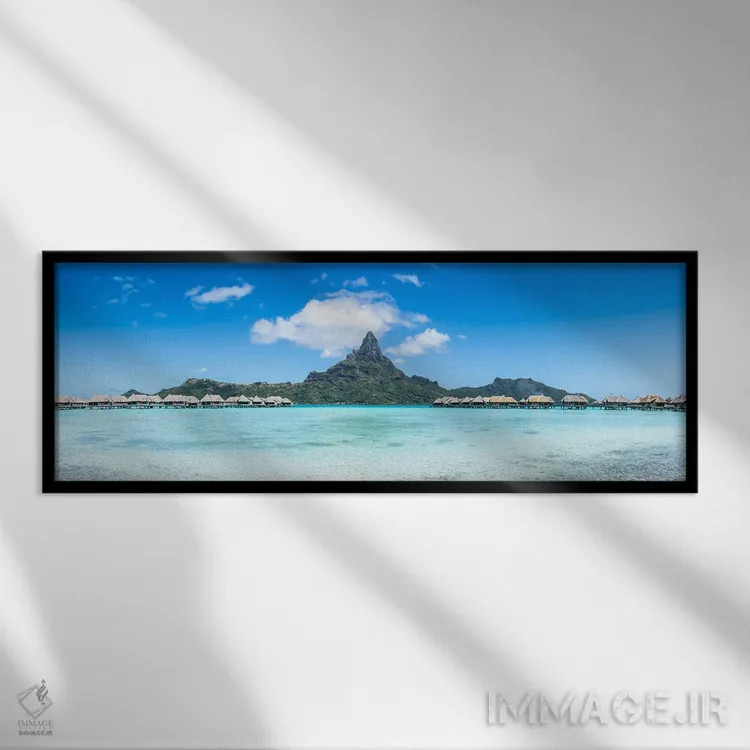 تابلو Bora Bora, French Polynesia,پانوراما از کوه اوتمنو (مون اوتمنو)، بورا بورا، پلینزی فرانسه اثر یان بکه - نمای قابدار مشکی