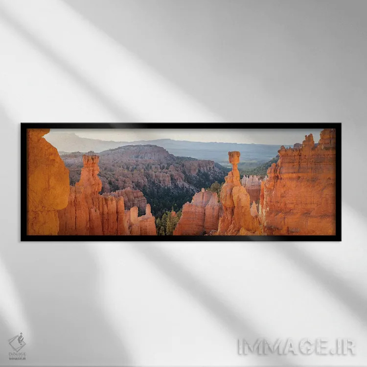 تابلو Bryce Canyon National Park, Utah, USA,نمای پانورامای پتک ثور در طلوع، پارک ملی برایس کنیون، یوتا، آمریکا اثر یان بکه - نمای قابدار مشکی