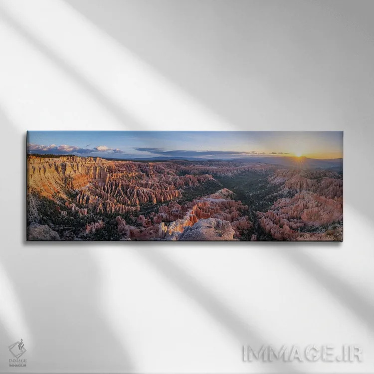 تابلو Bryce Canyon National Park, Utah, USA,پانوراما از پاینت برایس هنگام طلوع، پارک ملی برایس کنیون، یوتا، آمریکا اثر یان بکه - نمای روبهرو روی دیوار