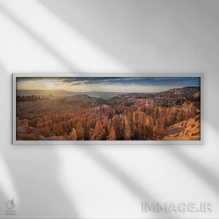 تابلو Bryce Canyon National Park, Utah, USA,هوتوز (ستونهای سنگی) هنگام طلوع، پارک ملی برایس کنیون، یوتا، آمریکا اثر یان بکه - نمای قابدار سفید