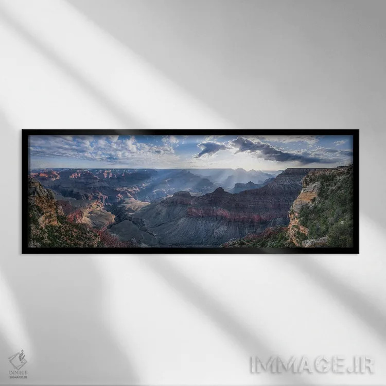 تابلو Grand Canyon South Rim, Arizona, USA,طلوع خورشید در نقطه مَدر، لبه جنوبی گرند کنیون، آریزونا، آمریکا اثر یان بکه - نمای قابدار مشکی