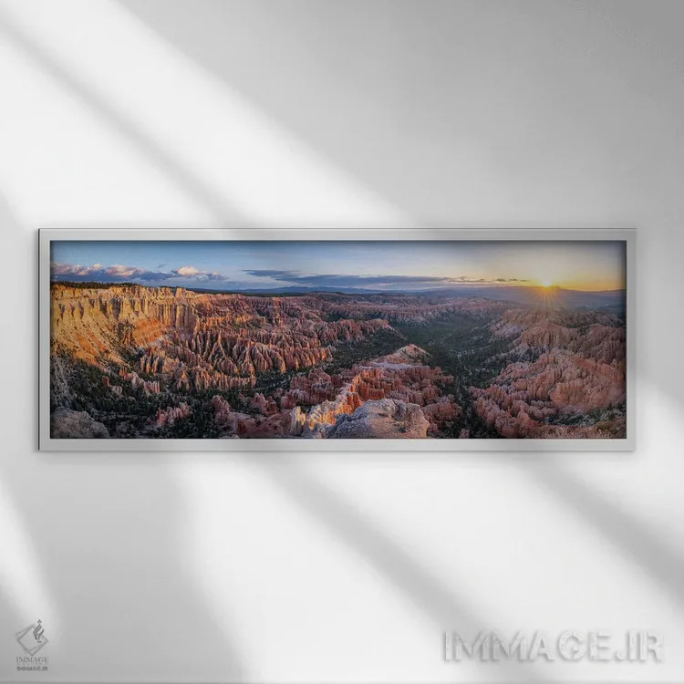 تابلو Bryce Canyon National Park, Utah, USA,پانوراما از پاینت برایس هنگام طلوع، پارک ملی برایس کنیون، یوتا، آمریکا اثر یان بکه - نمای قابدار سفید